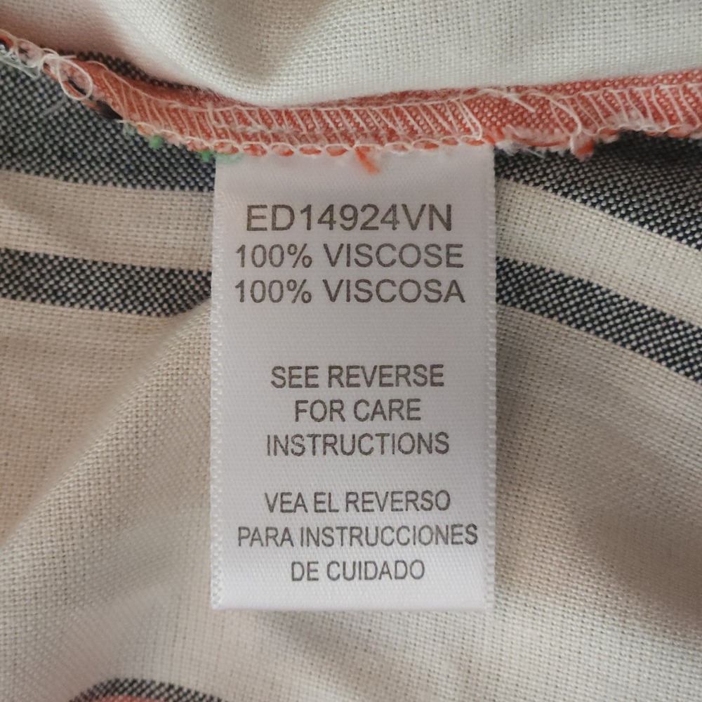 En Crème Women's Large Striped Cami Maxi Dress Crewneck V-Back Boho Beach - Picture 6 of 7